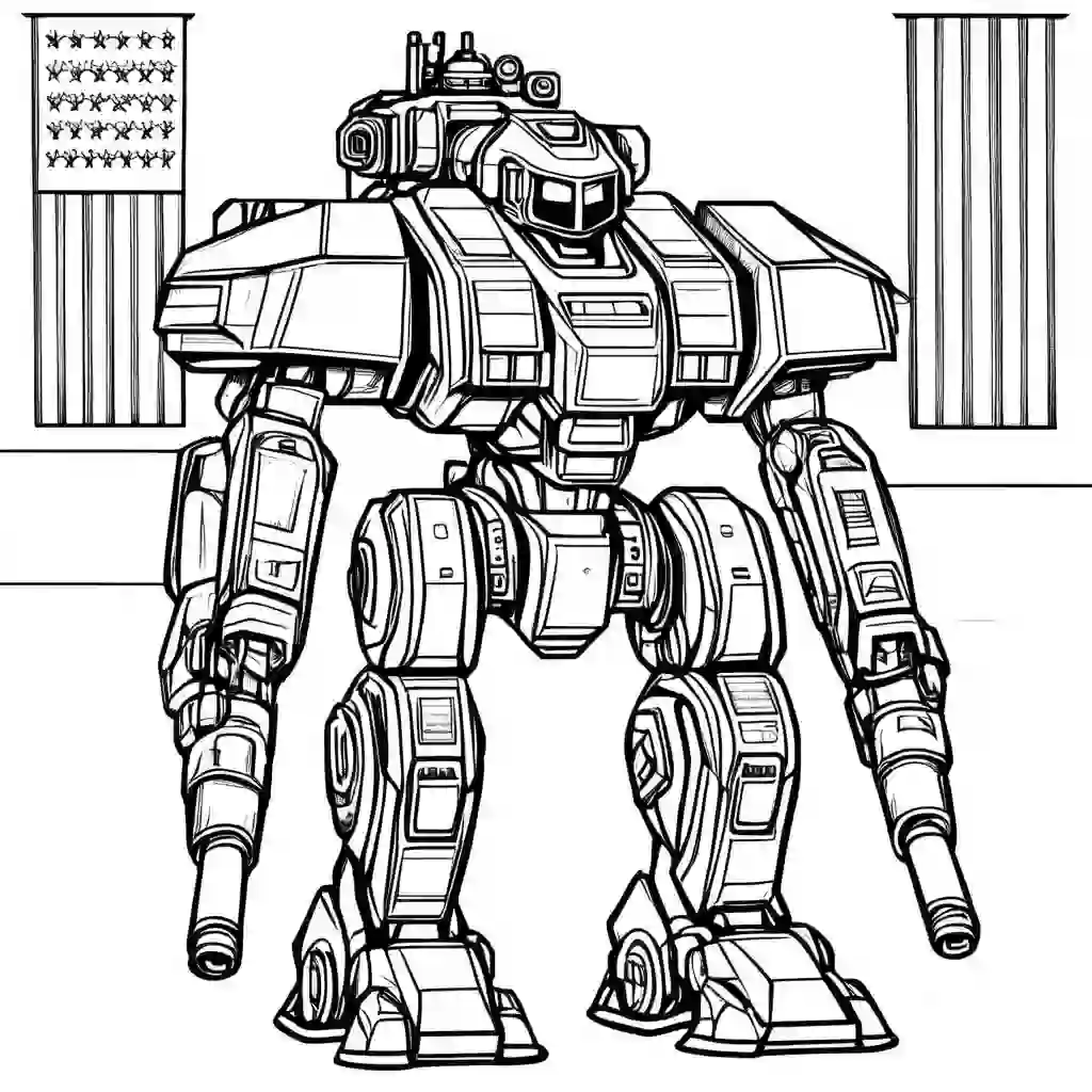 Military Robot coloring pages